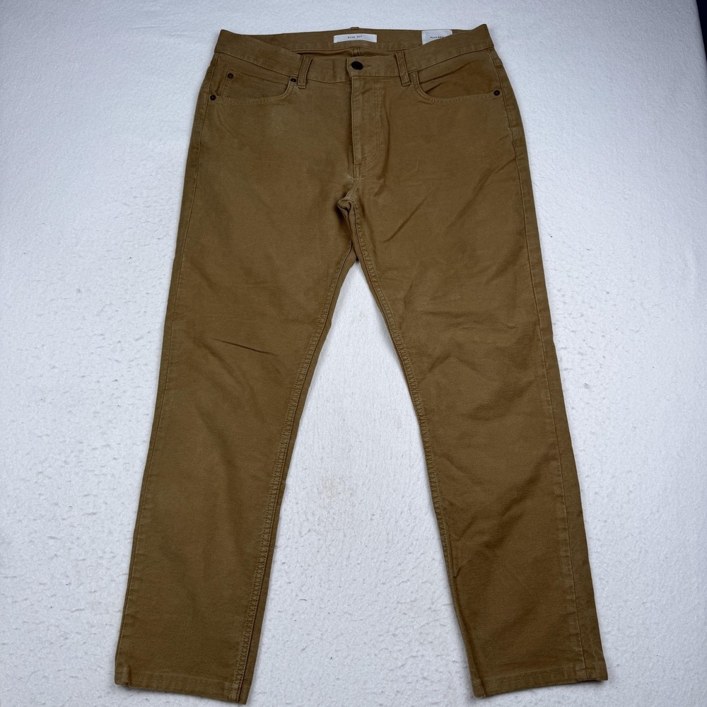 Billy Reid Pants Mens 33x28 Brown Slim Cut Stretch Chino Casual 5 Pocket Fall